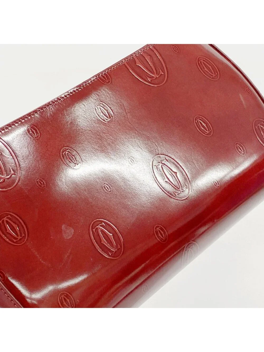 Cartier Handbag Happy Birthday Leather Bordeaux Silver